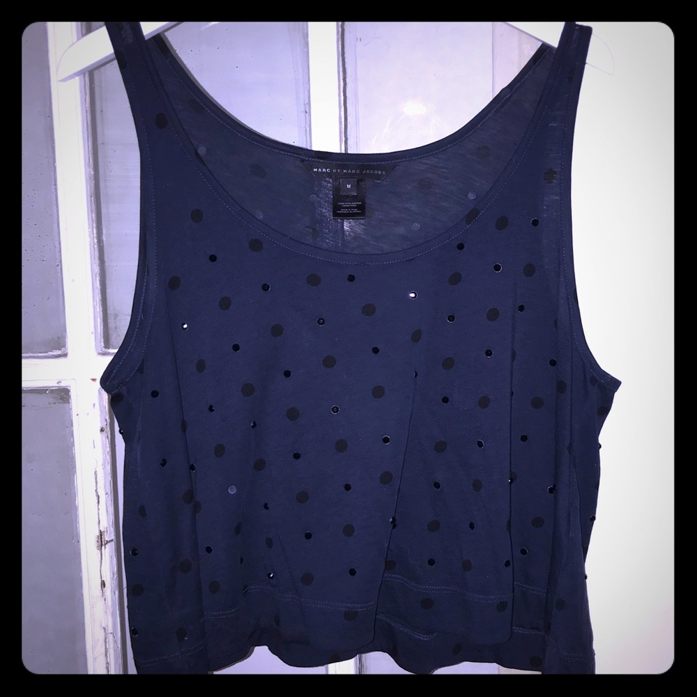 Marc by Marc Jacobs cropped polka dots tank top